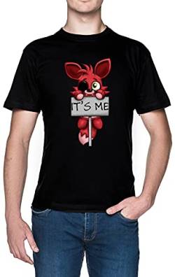 FNAF Plush Foxy It's Me Schwarz Herren T-Shirt Größe M Black Men's Tee Size M von Capzy