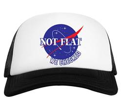 NASA Not Flat We Checked Weiß Schwarz Unisex Baseball Cap White Black von Capzy