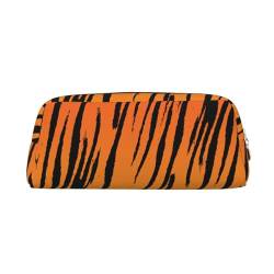 Tiger Stripe Federmäppchen – vielseitige und langlebige Tragetasche aus genarbtem Leder für tägliche Essentials, Tiger-Streifen, Einheitsgröße, Koffer von CarXs