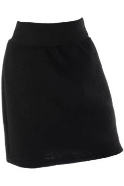 Woll-Rock Damen Kurz Stretsch-Bund Winter Schwarz 40 42 von Cara Mia