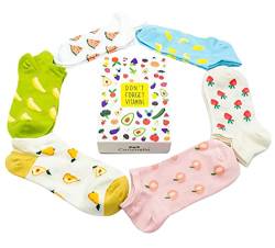Caramella 6 Paar süße lustige Sommer Füßlinge Socken Geschenkbox für Frauen und Mädchen, tolle Geschenkidee für besonderen Anlass, EU 34-39 von Caramella