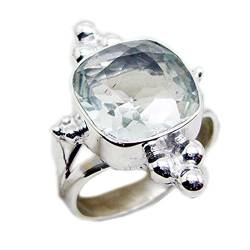 CaratYogi 925 Silber Multi-Edelsteine ​​Statement Ring Kissenform Lünette Größe 46 (14.6) von CaratYogi