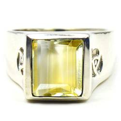 CaratYogi Natürlicher Citrin Herrenring Bold 925 Sterling Silber Edelstein Hochzeit Verlobungsring Geburtsstein Schmuck Ringgröße: S von CaratYogi