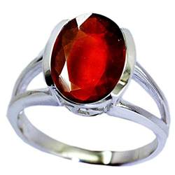 CaratYogi Natural Granat Ring Split Shank 925 Sterling Silber Edelstein Statement Ring Schmuck für Männer und Frauen Ringgröße: Y von CaratYogi