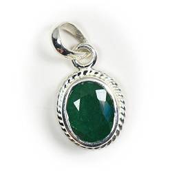 caratyogi Natürliche Smaragd Schöne Anhänger 4 Karat Original Oval in 92,5 Sterling Silber von CaratYogi