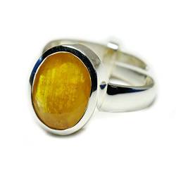 caratyogi gelb Saphir Pukhraj Ring NATURAL 4 Karat verstellbar Astro in 925 Sterling Silber von CaratYogi