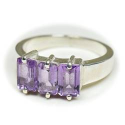 caratyogi quadratisch geschliffenen lila Amethyst Ring Sterling Silber Gr. Fernmeldeleitung für Herren - 63 (20.1) von CaratYogi