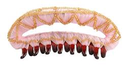 Caravan verpackt von Hand Perlen Haarspange, pink von Caravan