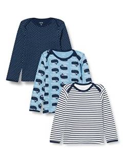 Care Baby Langarmshirts aus weicher gerippter Baumwolle, 3er Pack Deep Skye Blue (720), 56 von Care