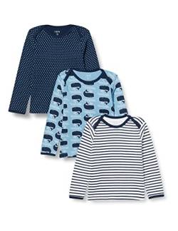 Care Baby Langarmshirts aus weicher gerippter Baumwolle, 3er Pack Deep Skye Blue (720), 74 von Care