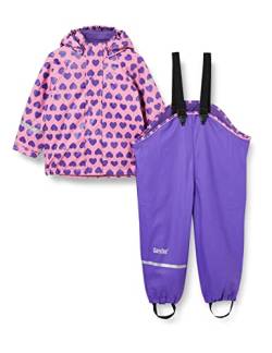 CareTec Baby und Kinder Regenjacke und Regenhose mit Fleece Futter im Set, Chateau Rose (570), 92 von CareTec