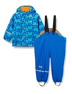 CareTec Baby und Kinder Regenjacke und Regenhose mit Fleece Futter im Set, Oceanblue (706), 92 von CareTec