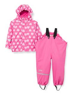 CareTec Baby und Kinder Regenjacke und Regenhose mit Fleece Futter im Set, Real pink (546), 104 von CareTec
