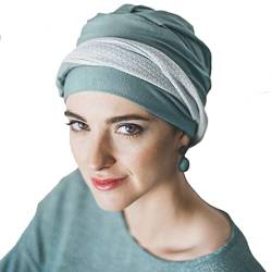 Carebell Elegance Luz Onkologische Mütze aus Bambus für Chemotherapie oder Alopezie, aquamarin, One size von Carebell
