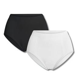 Carefix Damen C-Section Briefs, Twin Pack, Small, Black/White Unterwsche, schwarz/weiß von Carefix