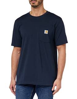 Carhartt, Herren, K87 Lockeres, schweres, kurzärmliges T-Shirt mit Tasche, Marineblau, XL von Carhartt