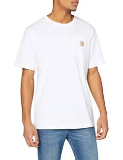 Carhartt, Herren, K87 Lockeres, schweres, kurzärmliges T-Shirt mit Tasche, Weiß, L von Carhartt