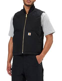 Carhartt, Herren, Lockere, isolierte Weste aus festem Segelleinen mit geripptem Kragen, Schwarz, 3XL von Carhartt