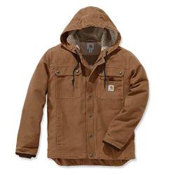 Carhartt, Herren, Lockere Arbeitsjacke aus ausgewaschenem Segelleinen mit Sherpa-Futter, Carhartt® Braun, M von Carhartt