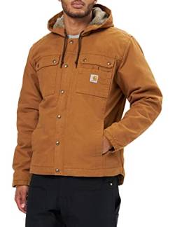 Carhartt, Herren, Lockere Arbeitsjacke aus ausgewaschenem Segelleinen mit Sherpa-Futter, Carhartt® Braun, S von Carhartt