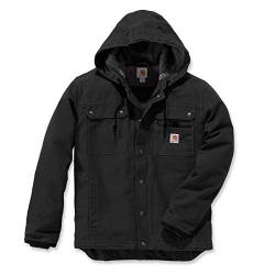 Carhartt, Herren, Lockere Arbeitsjacke aus ausgewaschenem Segelleinen mit Sherpa-Futter, Schwarz, XL von Carhartt