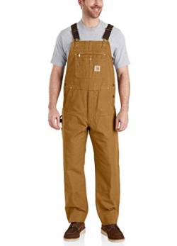 Carhartt, Herren, Lockere Segelleinen-Latzhose, Carhartt® Braun, W34/L34 von Carhartt