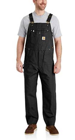 Carhartt, Herren, Lockere Segelleinen-Latzhose, Schwarz, W32/L30 von Carhartt