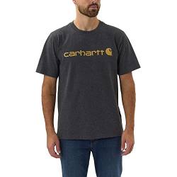 Carhartt, Herren, Lockeres, schweres, kurzärmliges T-Shirt mit Logo-Grafik, Anthrazit meliert, XXL von Carhartt