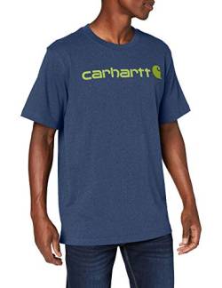 Carhartt, Herren, Lockeres, schweres, kurzärmliges T-Shirt mit Logo-Grafik, Dunkles Kobaltblau meliert, M von Carhartt