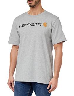 Carhartt, Herren, Lockeres, schweres, kurzärmliges T-Shirt mit Logo-Grafik, Grau meliert, XS von Carhartt