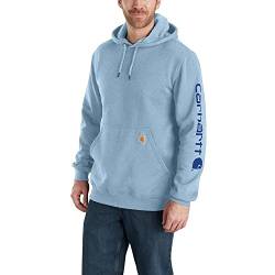 Carhartt, Herren, Weites, mittelschweres Sweatshirt mit Logo-Grafik auf dem Ärmel, Alpines Blau meliert, L von Carhartt