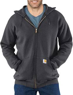 Carhartt, Herren, Weites, mittelschweres Sweatshirt mit durchgehendem Reißverschluss, Anthrazit meliert, S von Carhartt