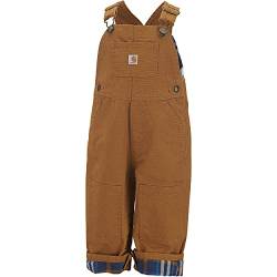 Carhartt Baby Boys' Canvas Overall Flannel Lined, Brown, 18 Months von Carhartt