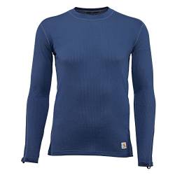 Carhartt Base Layer Herren Force Leichtes Stretch-Unterhemd mit Rundhalsausschnitt Baselayer-Shirt, dunkelblau, Klein von Carhartt