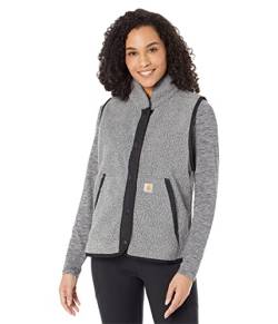 Carhartt Damen Fleece-Weste mit lockerer Passform und Schnappverschluss, Dunkelgrau, M von Carhartt