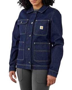 Carhartt Damen Jacke Relaxed Fit Denim Sherpa - Isolierte Denimjacke mit Sherpa - Futter, Basin, XS von Carhartt