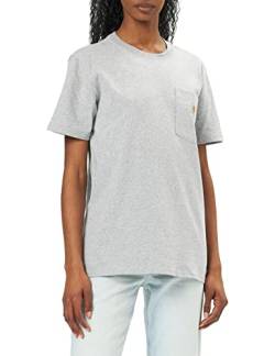 Carhartt Damen K87 Loose Fit, kurzärmliges Pocket T-Shirt, Grau meliert, L von Carhartt