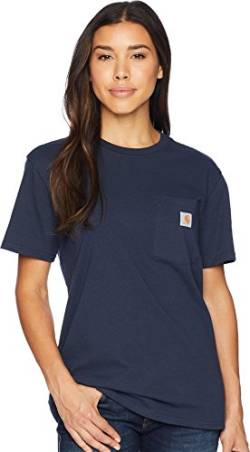 Carhartt Damen K87 Loose Fit, kurzärmliges Pocket T-Shirt, Marineblau, S von Carhartt