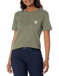 Carhartt Damen Lockere Passform, Schweres Taschen WK87 Workwear Pocket Kurzarm T-Shirt (Normale Größen), Basilikum Heather, XS von Carhartt