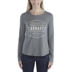 Carhartt Damen Lockhard Graphic T-shirt met lange mouwen T Shirt, Balsam Green, L EU von Carhartt