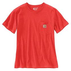 Carhartt Damen Loose Fit Heavyweight Short-Sleeve K87 Pocket Work Utility T-Shirt, Currant Heather, XS EU von Carhartt