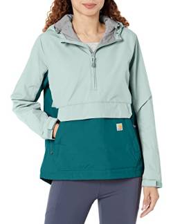 Carhartt Damen Rain Defender Lockere Passform Leicht Packbar Anorak, Shaded Spruce/Blue Surf, S von Carhartt