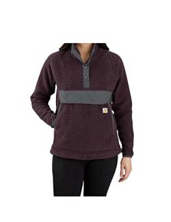 Carhartt Damen Relaxed Fit Fleece - Pullover mit Kragen für Frauen - lockere Passform - Lange Ärmel, Farbe: Ash Rose, L von Carhartt