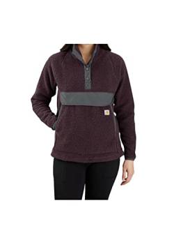 Carhartt Damen Relaxed Fit Fleece - Pullover mit Kragen für Frauen - lockere Passform - Lange Ärmel, Farbe: Slate Green Heather, M von Carhartt