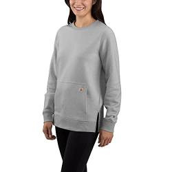 Carhartt Damen Relaxed Fit Lightweight Sweatshirt, Farbe: Asphalt Heather, Größe: M von Carhartt