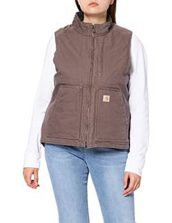 Carhartt Damen Relaxed Fit Washed Duck Sherpa Lined Weste , Braungrau, XS von Carhartt