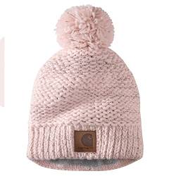 Carhartt Damen Rippstrick Sherpa gefüttert Bommel Beanie, Rosa Salz, Einheitsgröße von Carhartt