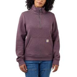 Carhartt Damen Sweatshirt mit halbem Reißverschluss und Rundhalsausschnitt - lockere Passform - Lange Ärmel Farbe: BlackBerry Heather, L von Carhartt