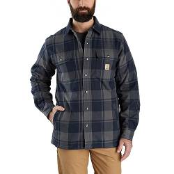 Carhartt Flannel Relaxed Fit Sherpa-Lined Shirt, Farbe:Marineblau, Größe:XL von Carhartt