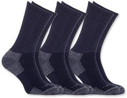 Carhartt Herren All Season Cotton Crew Work (3-Pair) Sock, Navy, M von Carhartt